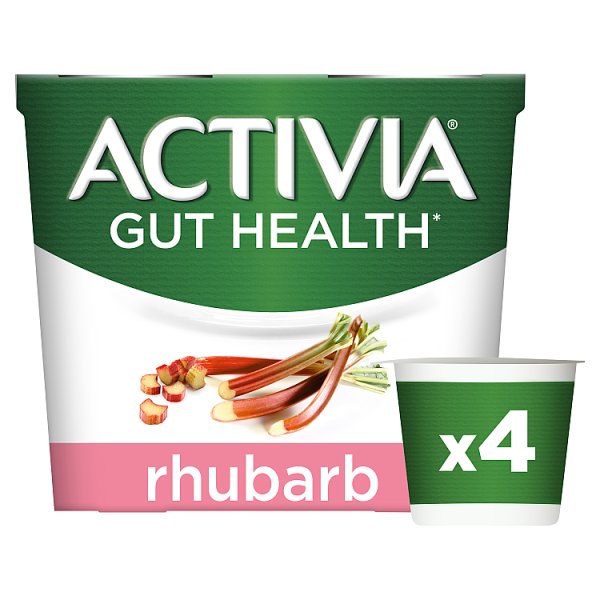 Activia Rhubarb Gut Health Yogurt 4 x 115g (460g)