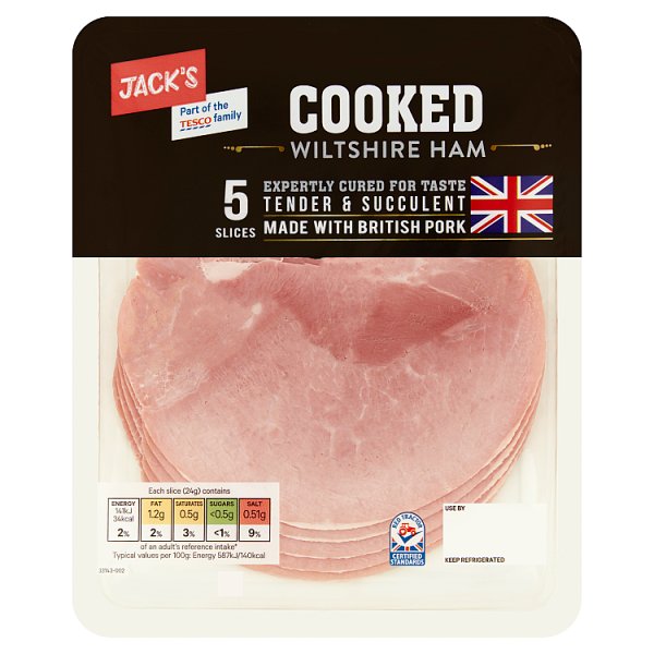 Jacks Cooked Wiltshire Ham 5 Slices 120g