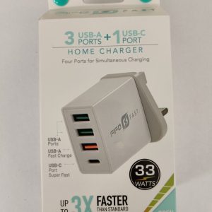 3 USB-A Ports and 1USB-C Home Charger