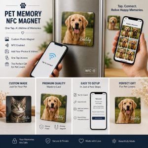 Pet Memory NFC Photo Magnet -Dog / Cat